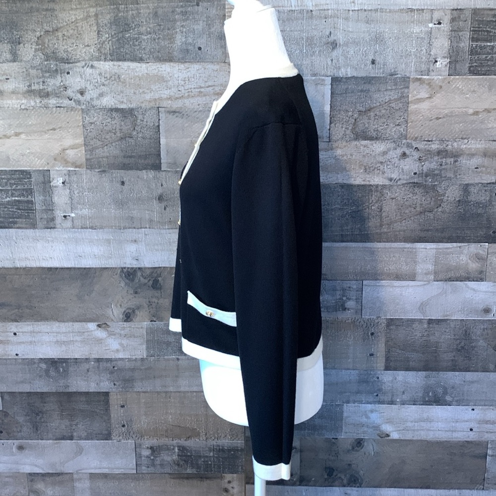 Hasting & Smith Petites black cardigan with white trim - Picture 4 of 16